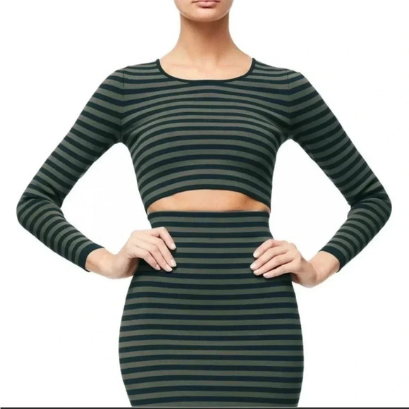 Good American stripe knit crop top - Picture 1 of 9